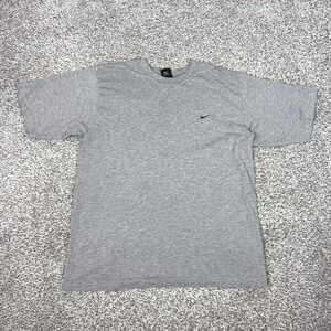 Vintage Nike Shirt Mens Large Gray Embroidered Swoosh Cotton Tee T Sports 90s